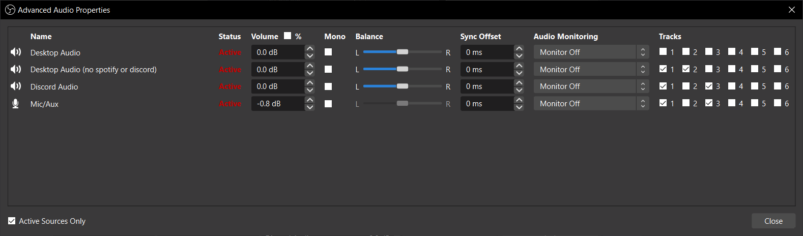 Win Capture Audio settings